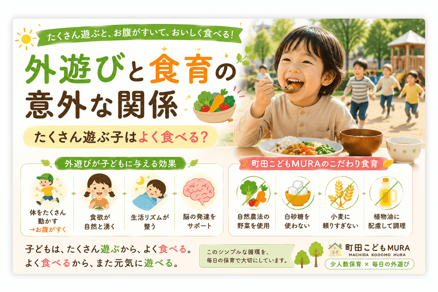 外遊びと食育の意外な関係｜たくさん遊ぶ子はよく食べる？