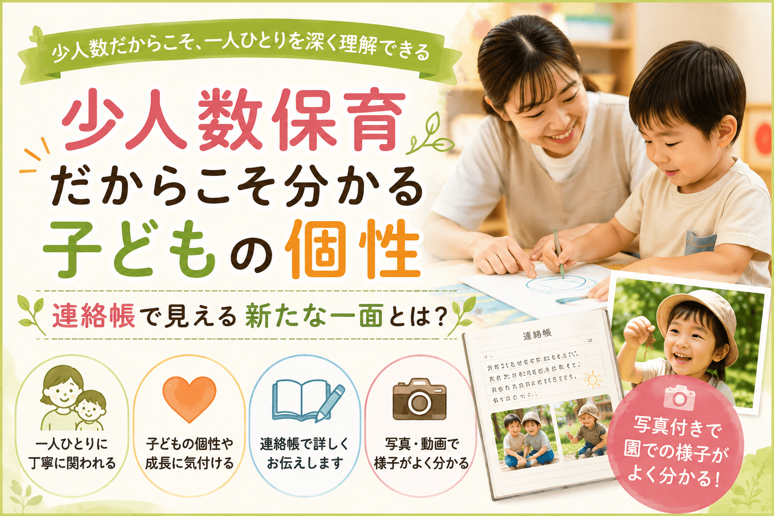 少人数保育だからこそ分かる子どもの個性｜連絡帳で見える新たな一面とは？