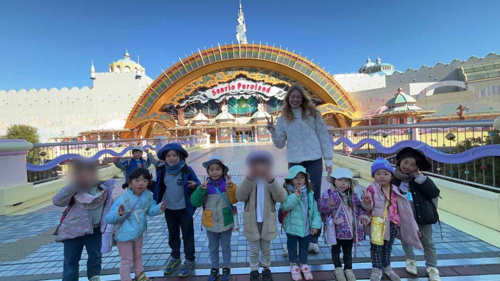 Group photo on a field trip to Sanrio Puroland